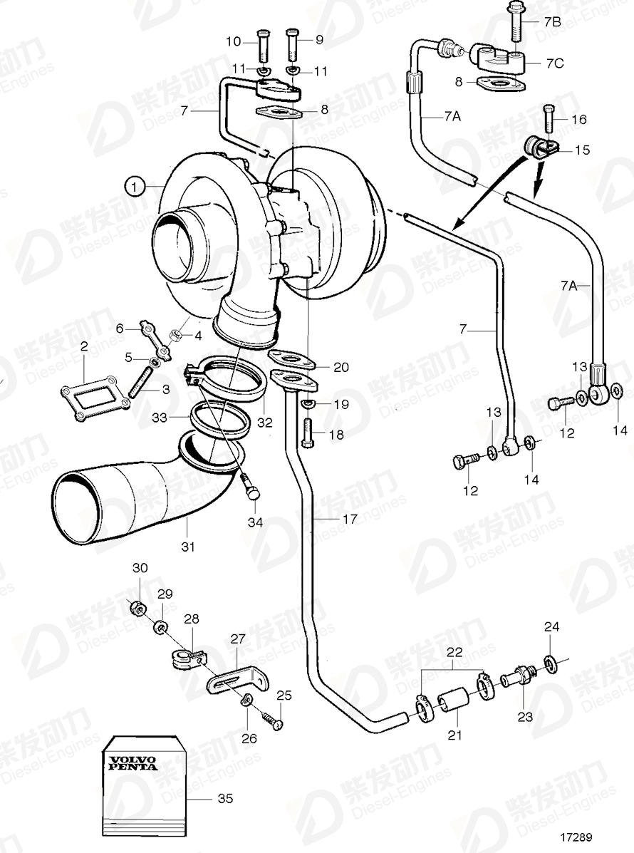 VOLVO Oil pressure pipe 866613 Drawing